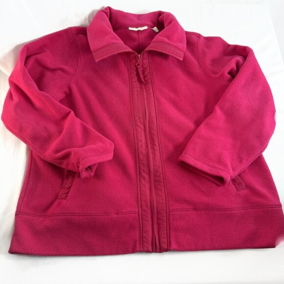 Coldwater Creek Women's 1X Fleece Jacket Coat Full Zip PInk - Picture 1 of 6